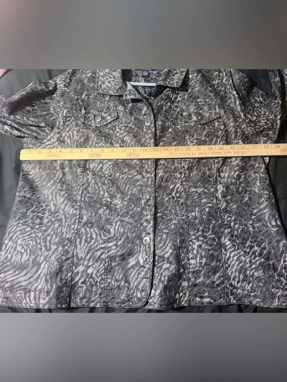 Westbound Black and Gray Patterned Jean Jacket - Picture 10 of 13
